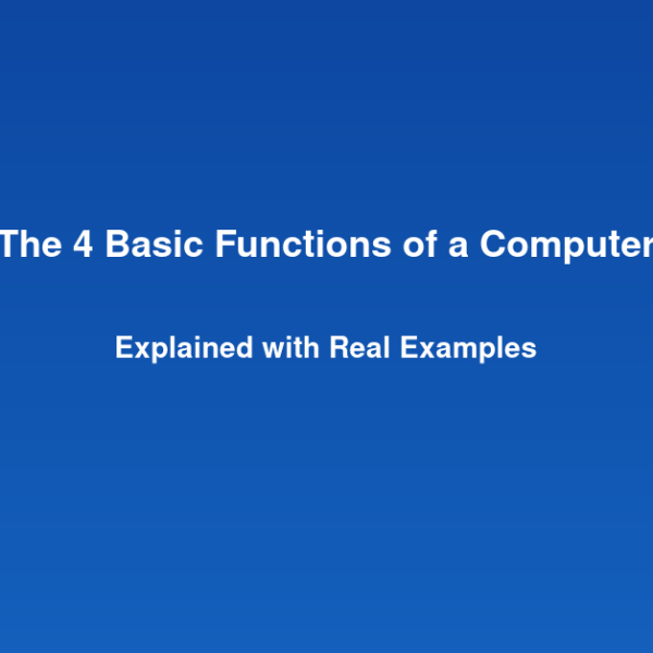 The 4 Basic Functions of a Computer Explained with Real Examples